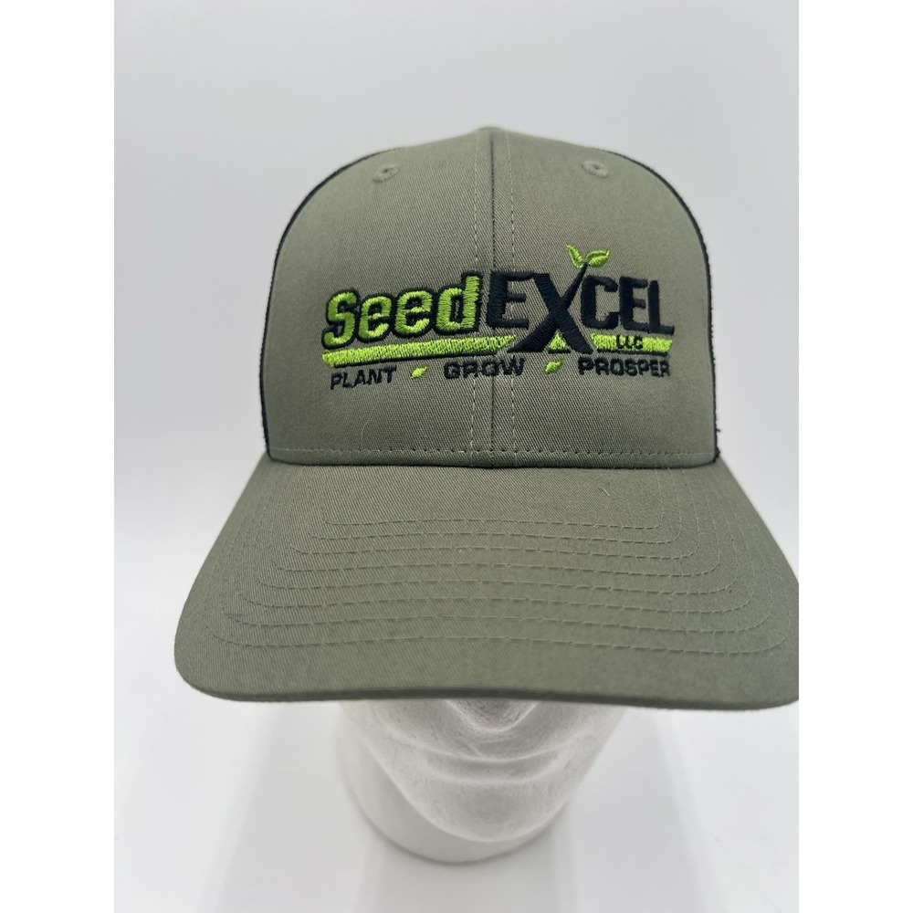 Richardson 115 SeedExcel Snapback Trucker Hat Gray Black Mesh Cap MD/LG